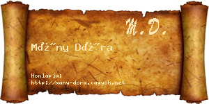 Mány Dóra névjegykártya